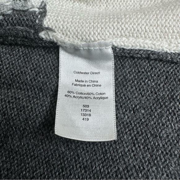 Coldwater Creek Women's Sz PL Wildlife Knit Holiday Sweater Charcoal Christmas - Picture 13 of 15